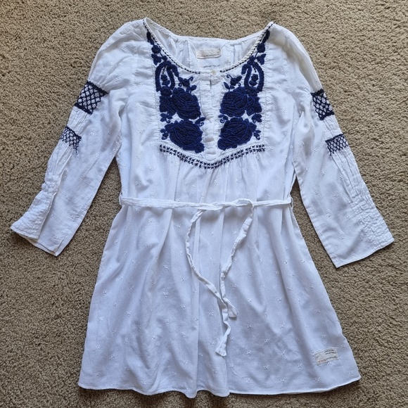 Odd Molly Sz 1 (Small) Blouse Tunic Embroided 100% Cotton - Picture 1 of 12
